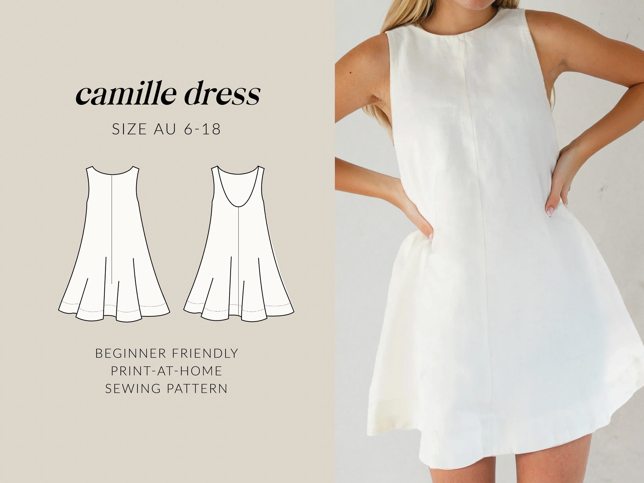 mini dress pattern Camille GLAM-PLUM Sewing instructions SHEIN LUNE Summer Linen Color:Pink Picture Color