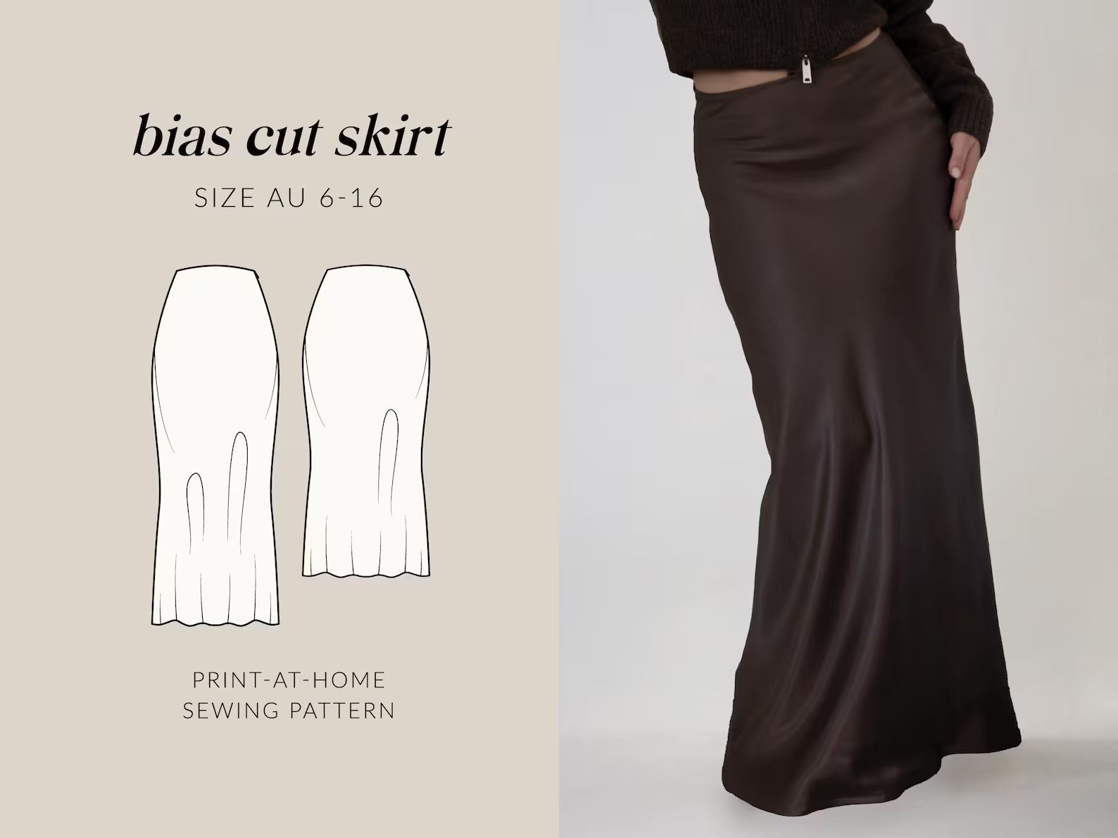 Bias Cut Maxi Skirt | PDF Sewing Pattern – Made By Laur