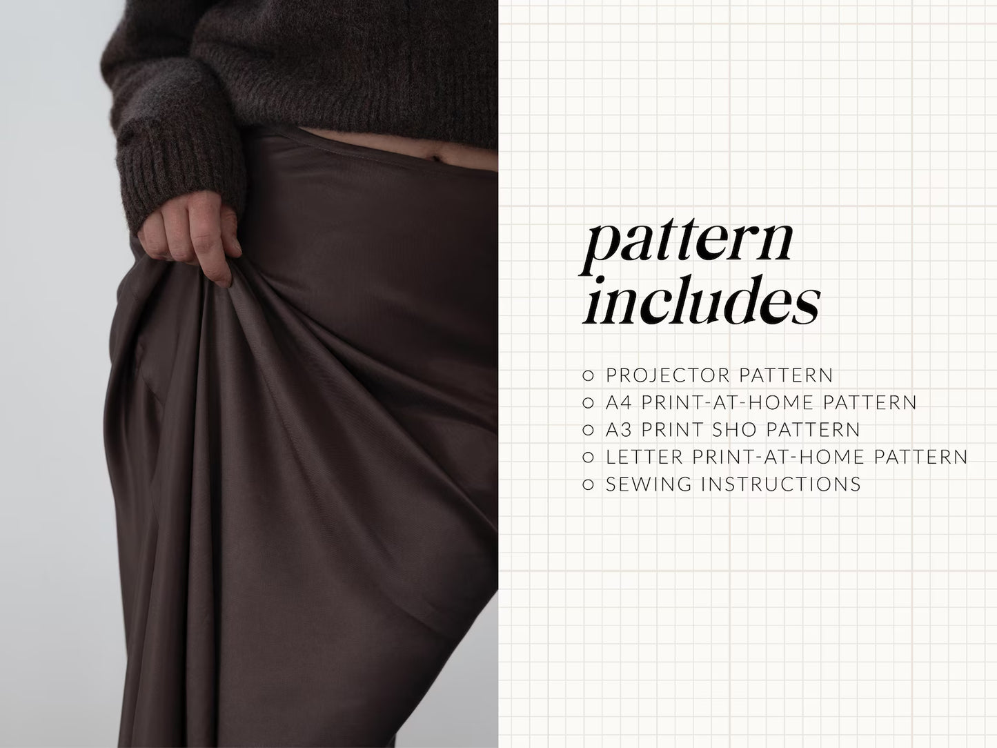 Bias Cut Maxi Skirt | PDF Sewing Pattern