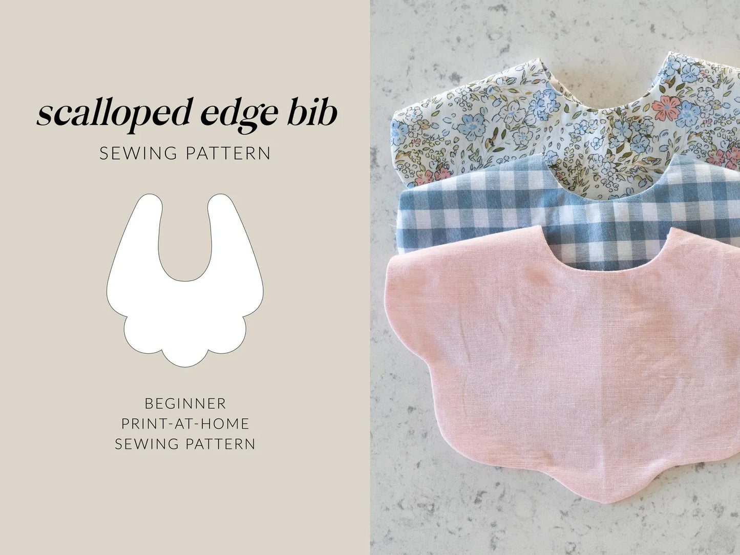 Scalloped Edge Bib | Digital Sewing Pattern
