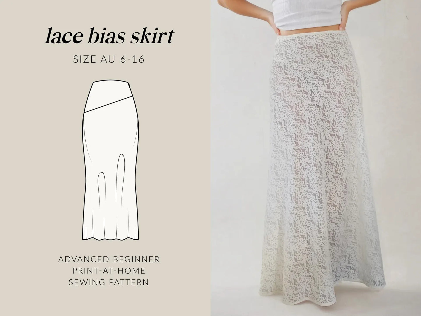Lace Maxi Skirt | Digital Sewing Pattern